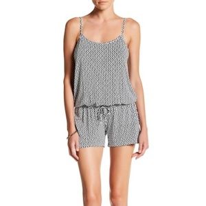 NWT Splendid Black & White Sleeveless Romper Sz M